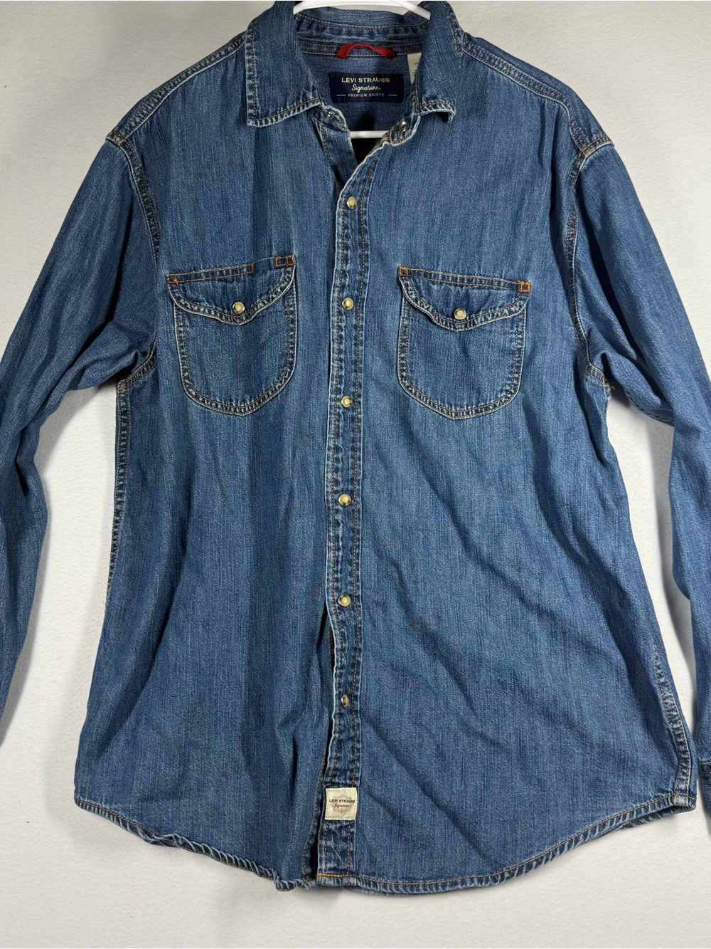 Levi's Men’s Classic Denim Pearl Button Down Shirt - Blue